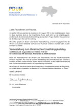 Einladung des PDUM zum Unabhängigkeitstag der Ukraine