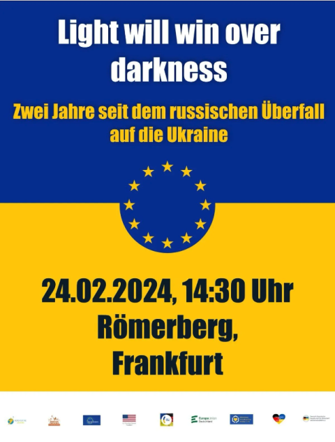 Flyer zur Demo zum Jahrestag des Krieges